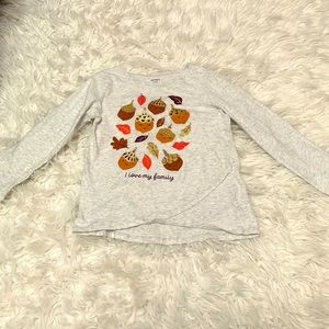Carters girls heather gray acorn tee